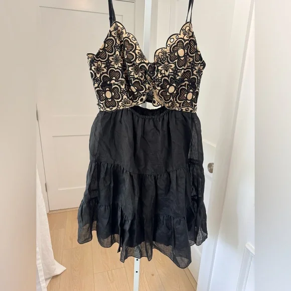 NWT Sandro Mathildana Eyelet Cutout Dress size FR 40 / US 8 - Picture 4 of 11